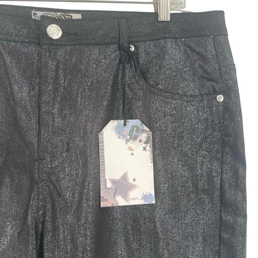 NWT Crest Metallic Studded Black Women's Bermuda Shorts size 19/20